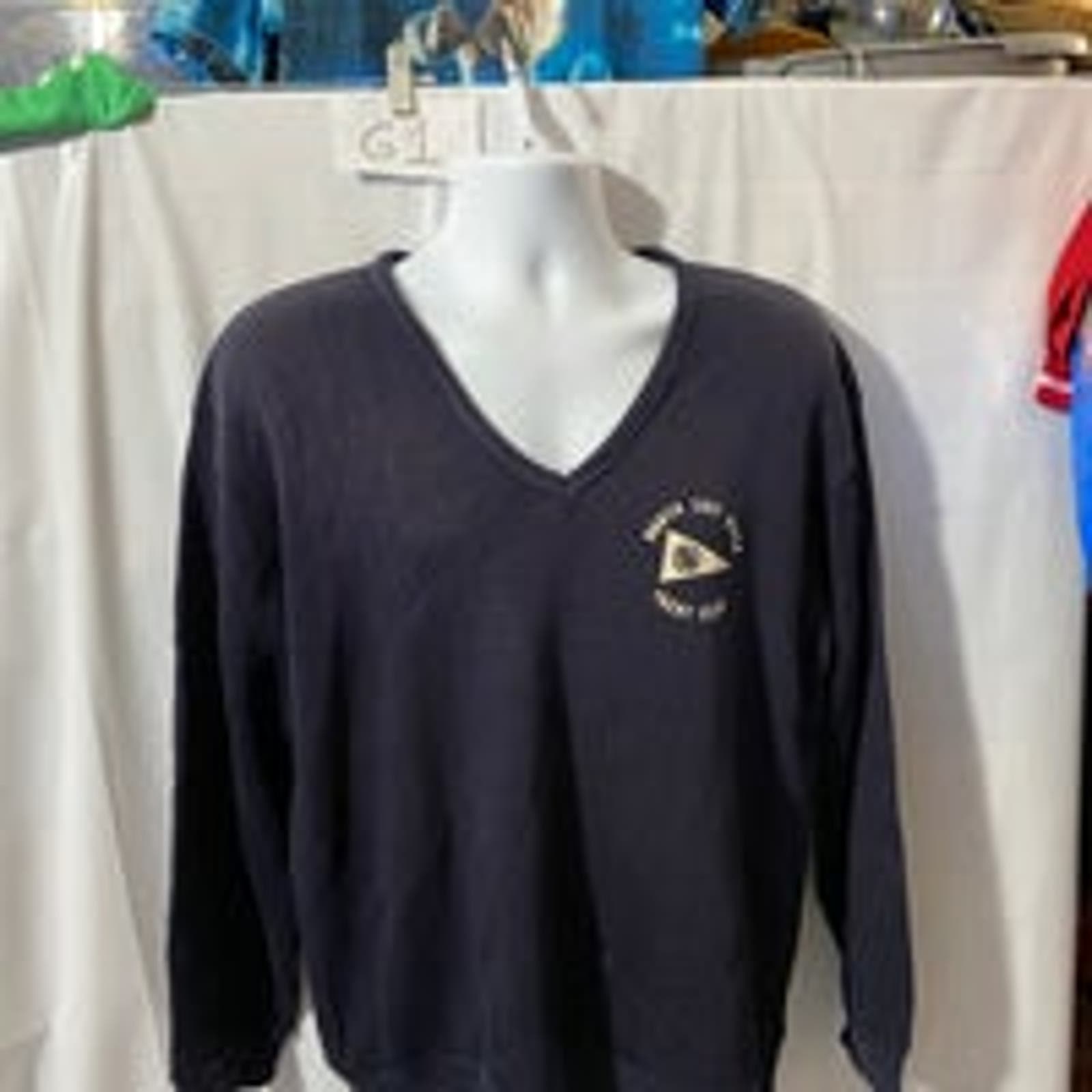 Vtg 80s Champion Mens L North East River Yacht Club Navy - Made In Usa -